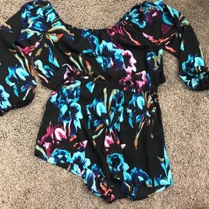 Colorful print romper